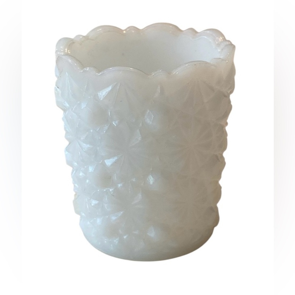 Vintage White Textured Milk Glass Votive
